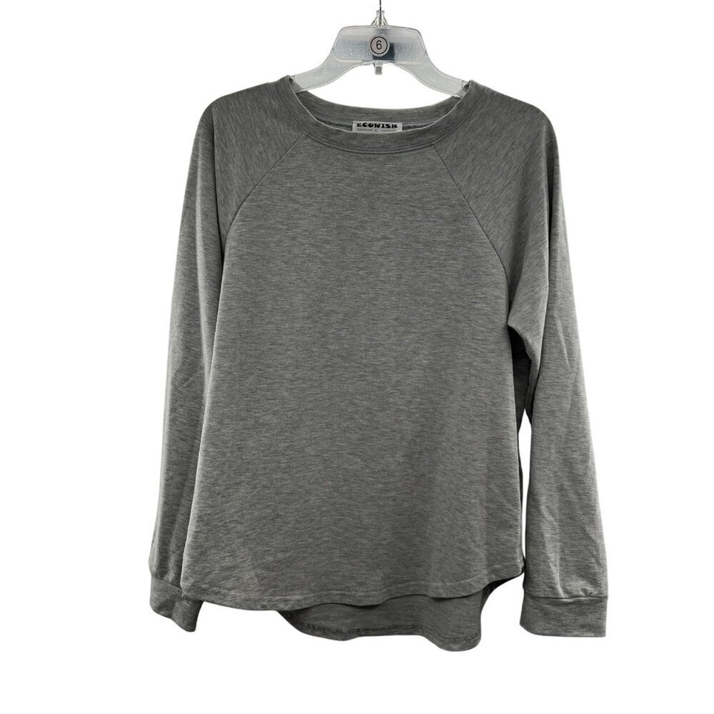 Ecowish Women's Pullover Sweatshirt Gray Size Large Long Sleeve